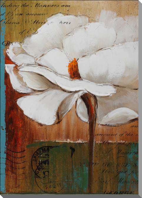 Купить и печать на заказ Картины на пластике, пеноркартоне Большой белый цветок