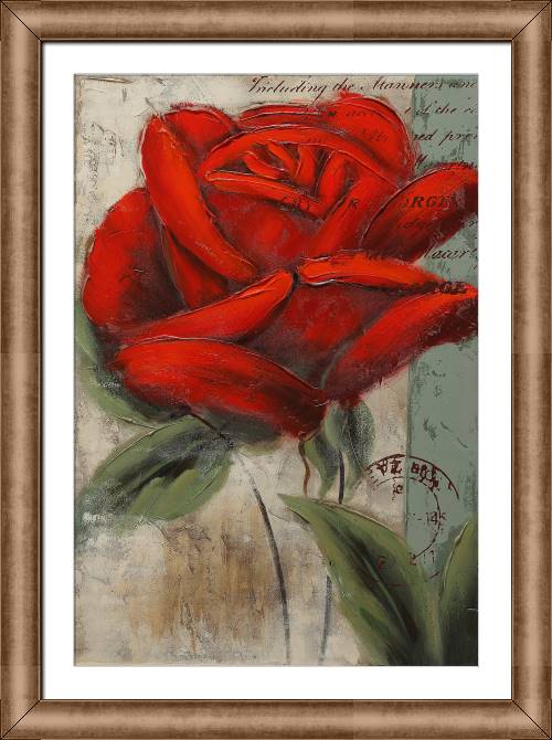 Картины в рамке, багете A big red rose