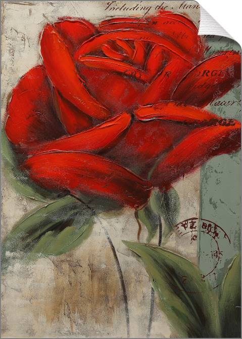 Paintings on canvas A big red rose