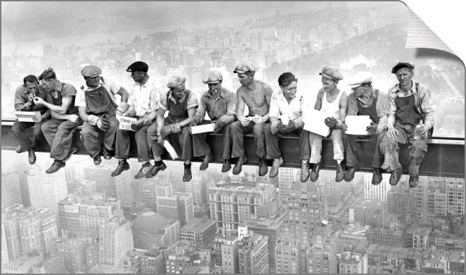 Картины на холсте Lunch on a skyscraper