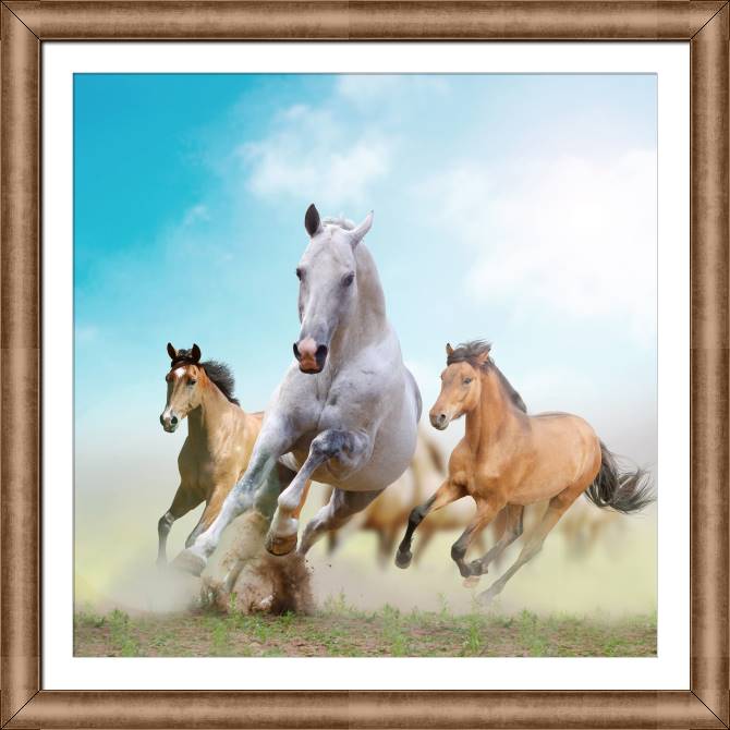 Купить и печать на заказ Репродукции картин Бегущие лошади