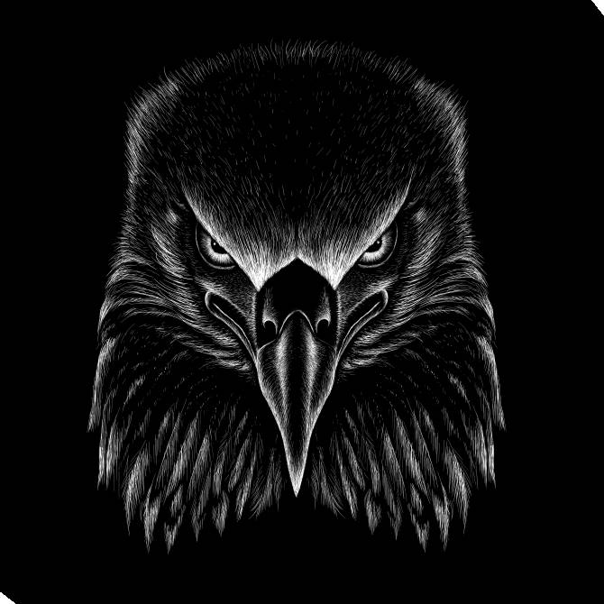 Купить и печать на заказ Картины на холсте Орел графика