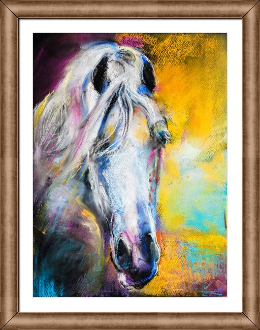 Картины в рамке, багете Horse color pastel
