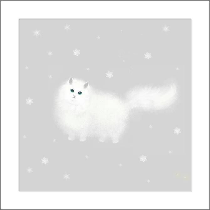 Купить и печать на заказ Картины, фото с паспарту Пушистый котик