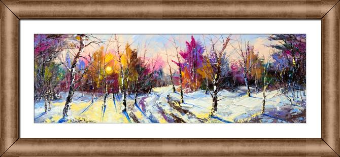 Картины в рамке, багете Sunny winter landscape