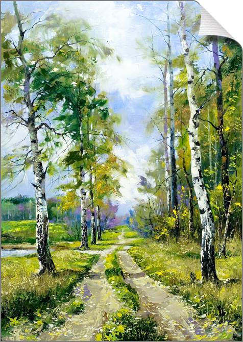 Картины на холсте Landscape with birches