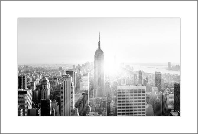 Купить и печать на заказ Картины, фото с паспарту Горизонт Манхэттена