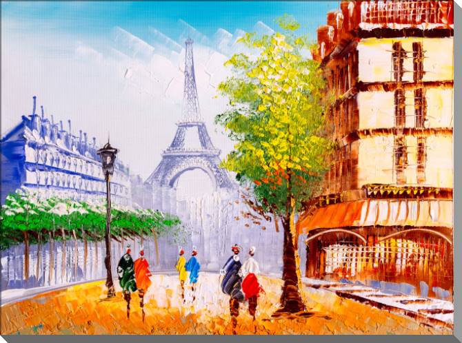 Paintings on plastic, foam cardboard Paris butter