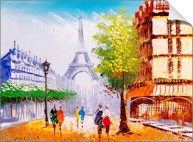 Купить и печать на заказ Картины на холсте Париж маслом