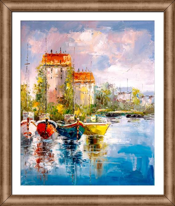 Картины в рамке, багете Harbor view oil