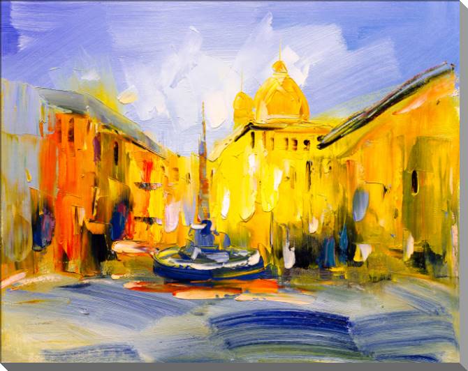 Купить и печать на заказ Картины на пластике, пеноркартоне Прага маслом