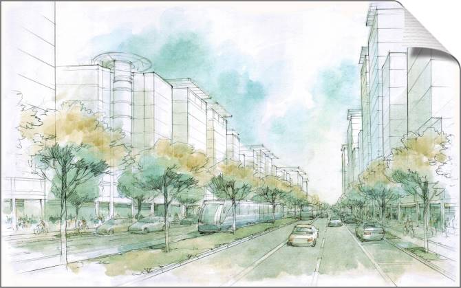 Купить и печать на заказ Картины на холсте Бульвар в городе