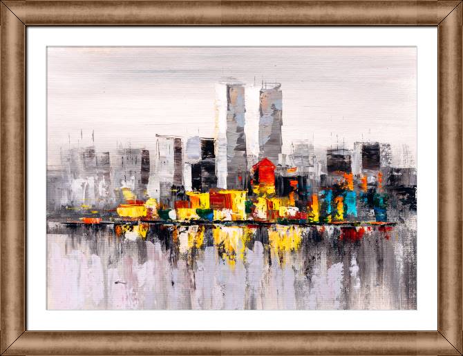 Купить и печать на заказ Картины в рамке, багете Нью-Йорк маслом
