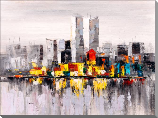 Купить и печать на заказ Картины на пластике, пеноркартоне Нью-Йорк маслом