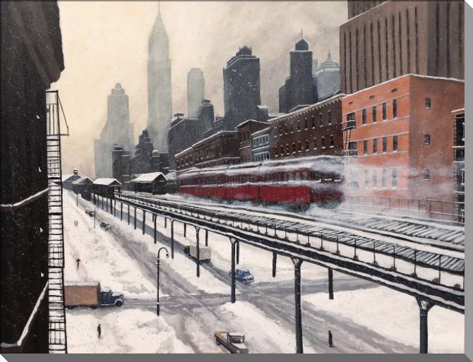 Купить и печать на заказ Картины на пластике, пеноркартоне Нью-Йорк 1940-х годов