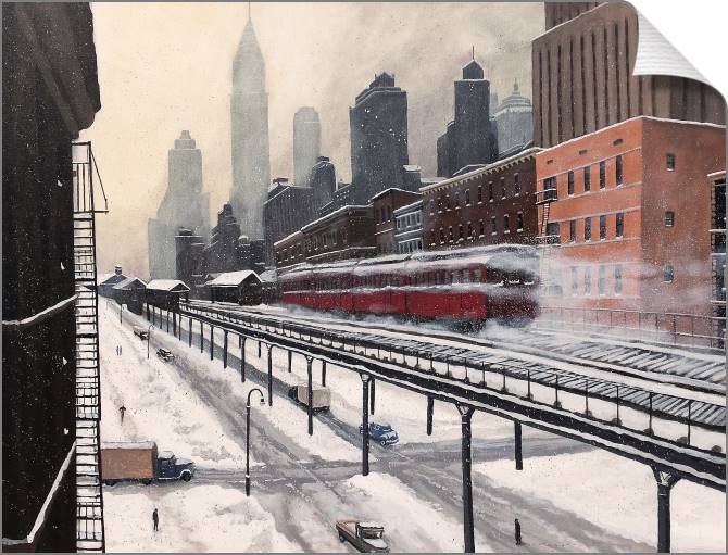 Купить и печать на заказ Картины на холсте Нью-Йорк 1940-х годов