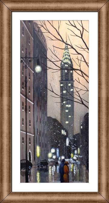 Купить и печать на заказ Картины в рамке, багете Дождливый Нью-Йорк 1930-х годов