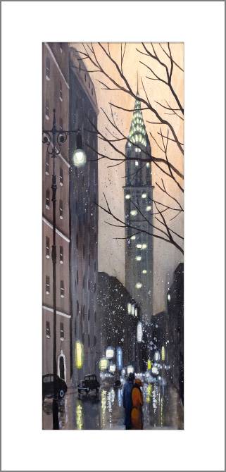 Купить и печать на заказ Картины, фото с паспарту Дождливый Нью-Йорк 1930-х годов