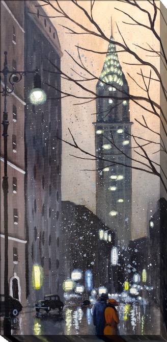 Картины на холсте Rainy new York 1930-ies