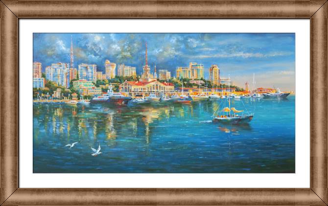 Купить и печать на заказ Картины в рамке, багете Морской порт Сочи