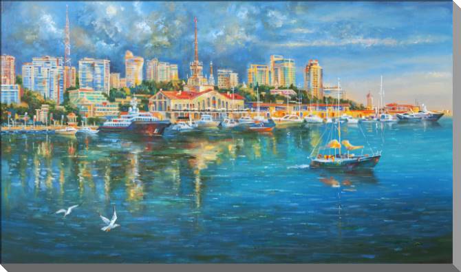 Купить и печать на заказ Картины на пластике, пеноркартоне Морской порт Сочи