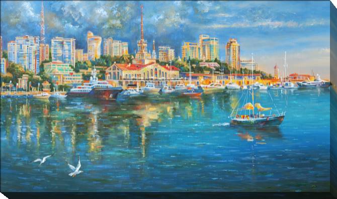 Картины на холсте Sea port of Sochi (Nikolay Water)