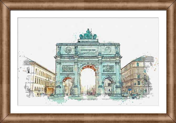 Купить и печать на заказ Картины в рамке, багете Триумфальная арка эскиз