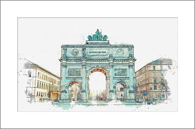 Купить и печать на заказ Картины, фото с паспарту Триумфальная арка эскиз