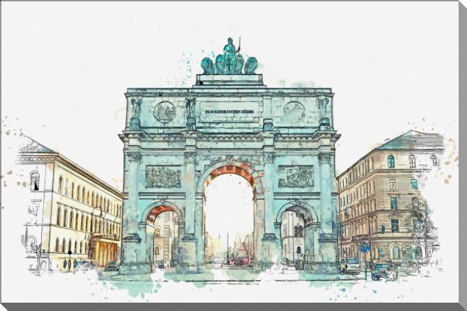 Купить и печать на заказ Картины на пластике, пеноркартоне Триумфальная арка эскиз