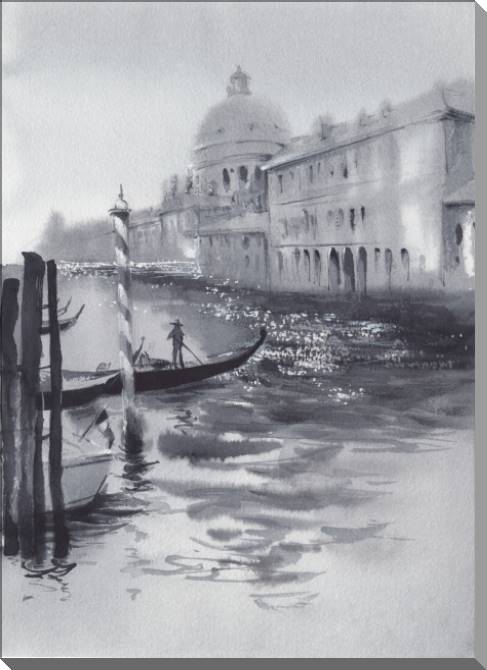 Купить и печать на заказ Картины на пластике, пеноркартоне Акварельный пейзаж Гранд-канал