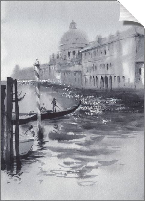 Купить и печать на заказ Картины на холсте Акварельный пейзаж Гранд-канал