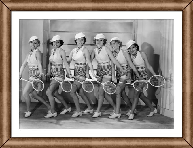 Купить и печать на заказ Картины в рамке, багете Теннисистки ретро фото