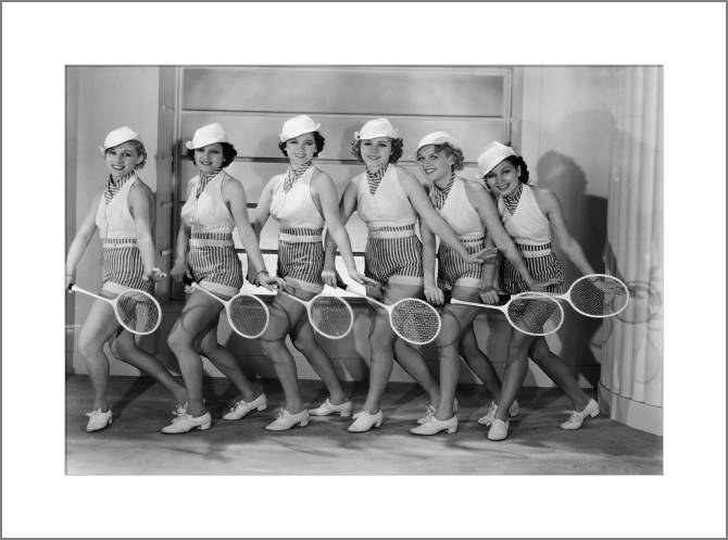 Картины, фото с паспарту Tennis players retro photo