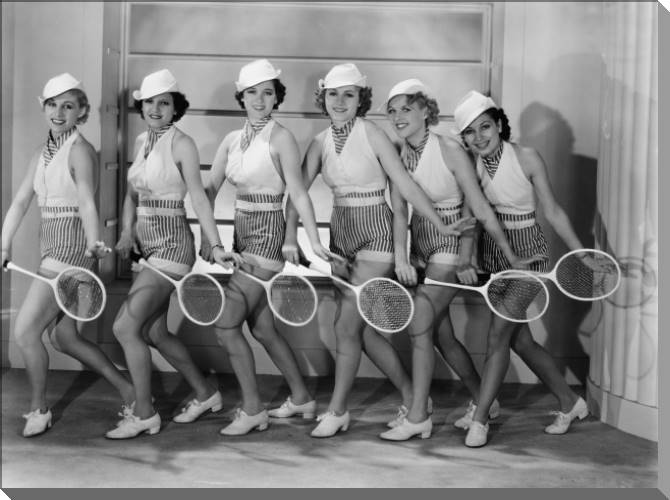 Купить и печать на заказ Картины на пластике, пеноркартоне Теннисистки ретро фото