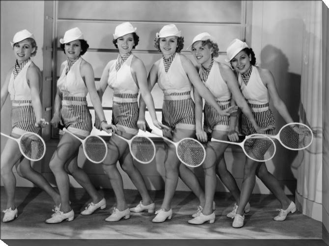 Paintings on canvas Tennis players retro photo
