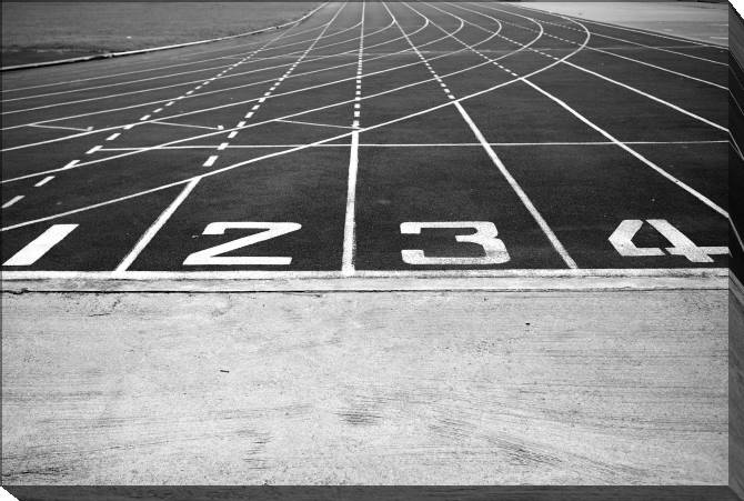 Paintings on canvas The sports track