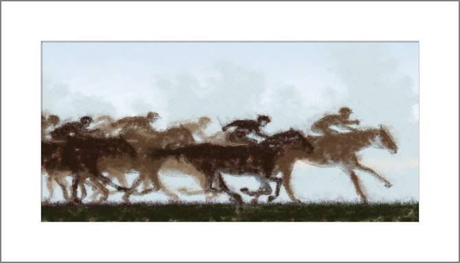 Картины, фото с паспарту Horse riding