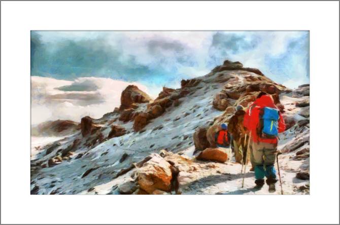 Картины, фото с паспарту The mountain digital painting