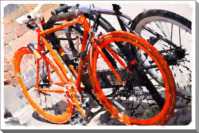 Купить и печать на заказ Картины на пластике, пеноркартоне Велосипеды акварель