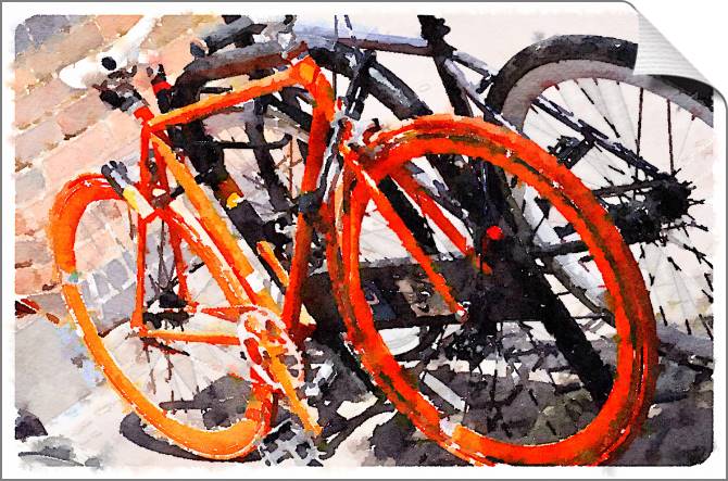 Купить и печать на заказ Картины на холсте Велосипеды акварель