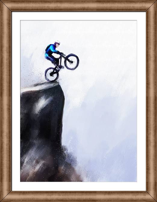 Купить и печать на заказ Картины в рамке, багете Велосипедист цифровая живопись