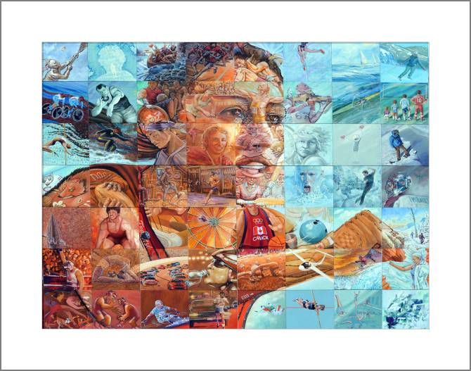 Картины, фото с паспарту Mural sports