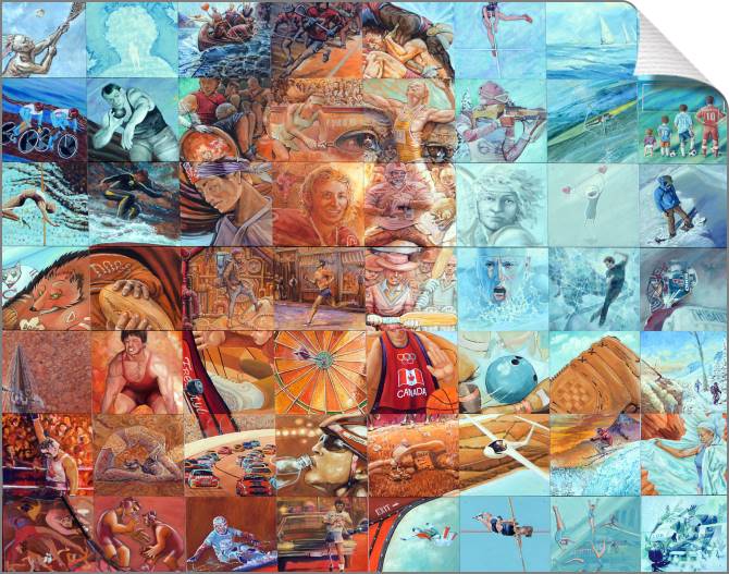 Купить и печать на заказ Картины на холсте Фреска спорт