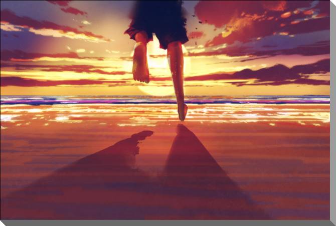 Купить и печать на заказ Картины на пластике, пеноркартоне Закат цифровая живопись