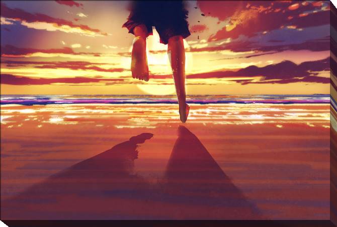 Купить и печать на заказ Картины на холсте Закат цифровая живопись