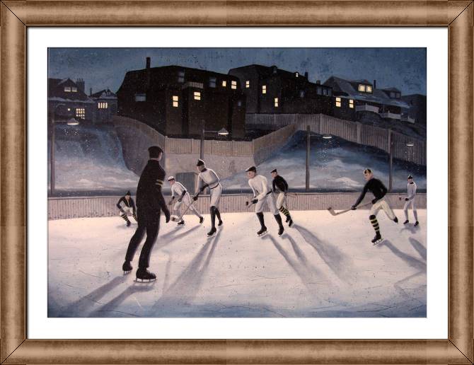 Купить и печать на заказ Картины в рамке, багете Вечерний хоккей