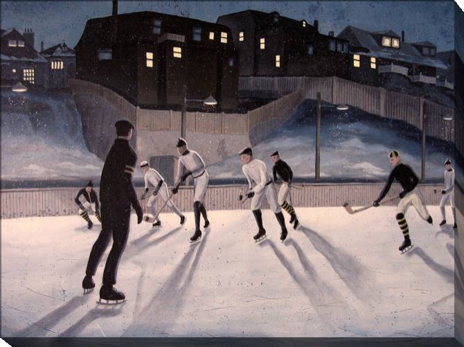 Paintings on canvas Evening hockey