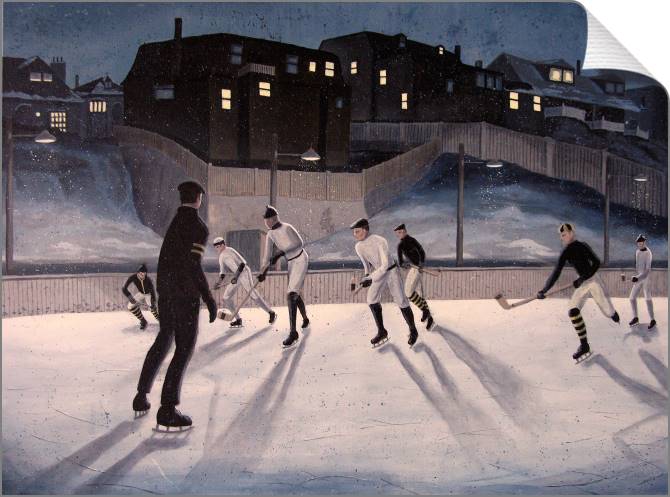 Купить и печать на заказ Картины на холсте Вечерний хоккей