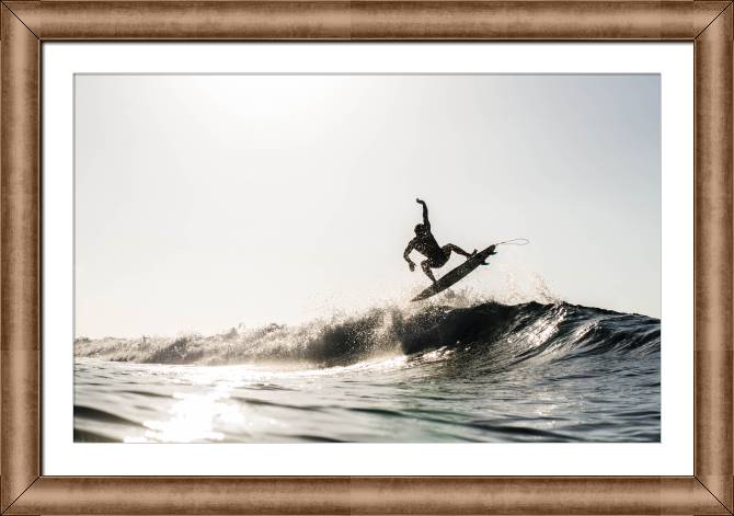 Купить и печать на заказ Картины в рамке, багете Солнце и серфинг