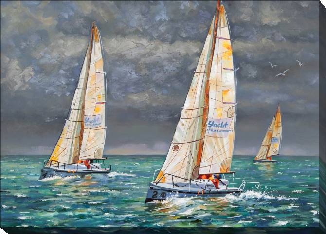 Paintings on canvas Regatta on a cloudy day (Nikolay Water)